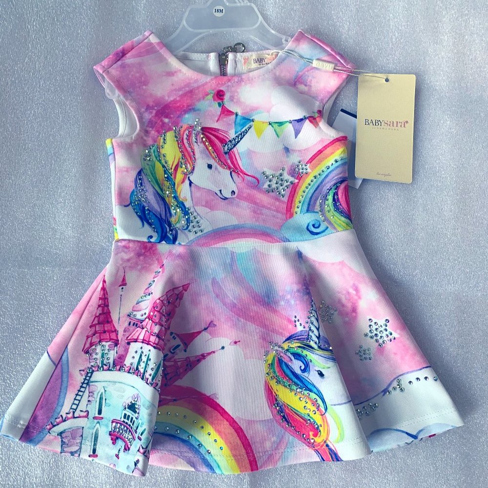 BABY SARA  18M or 24M Unicorn Fit & Flare Dress